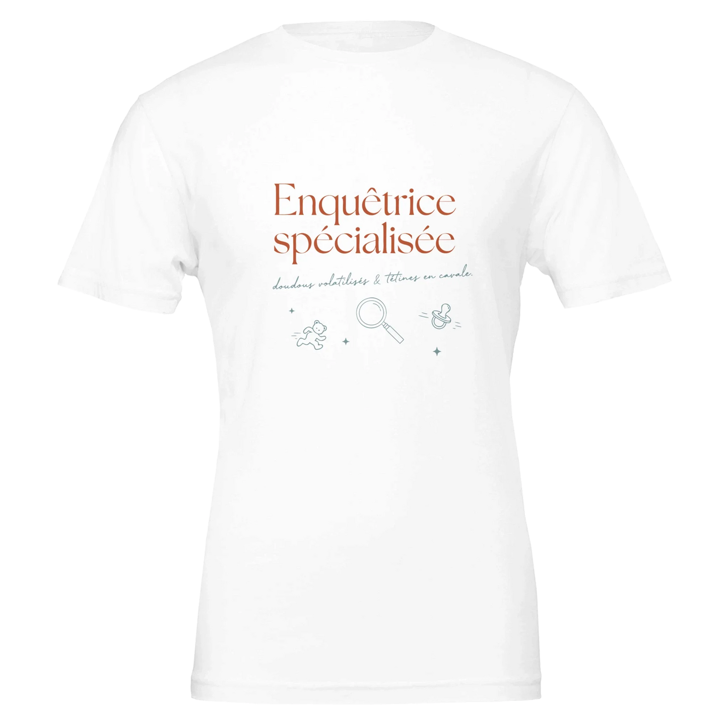 T-shirt cadeau ATSEM « Enquêtrice Spécialisée, doudous & tétines » : visuel 6, Plus qu'un Merci