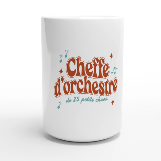 Mug cadeau maîtresse « Cheffe d'orchestre de 25 petits chaos » : visuel 1, Plus qu'un Merci