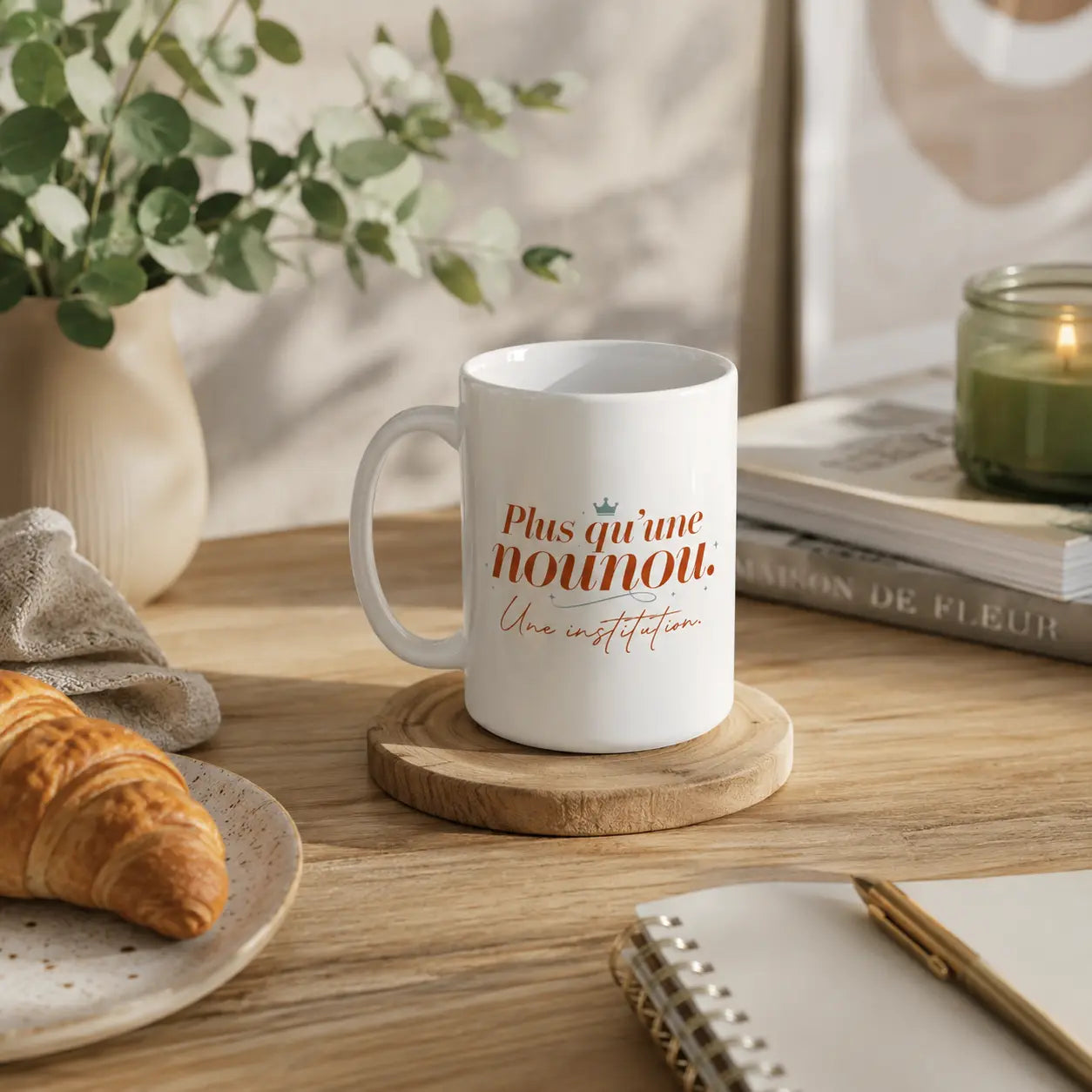 mug plus qu'une nounou. une institution petit déjeuner