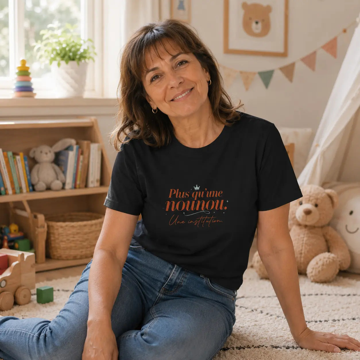 T-shirt Plus qu'une nounou. Une institution - Le Cadeau Nounou original
